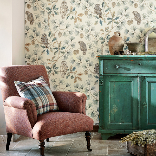 Owlswick Teal Wallpaper by Sanderson